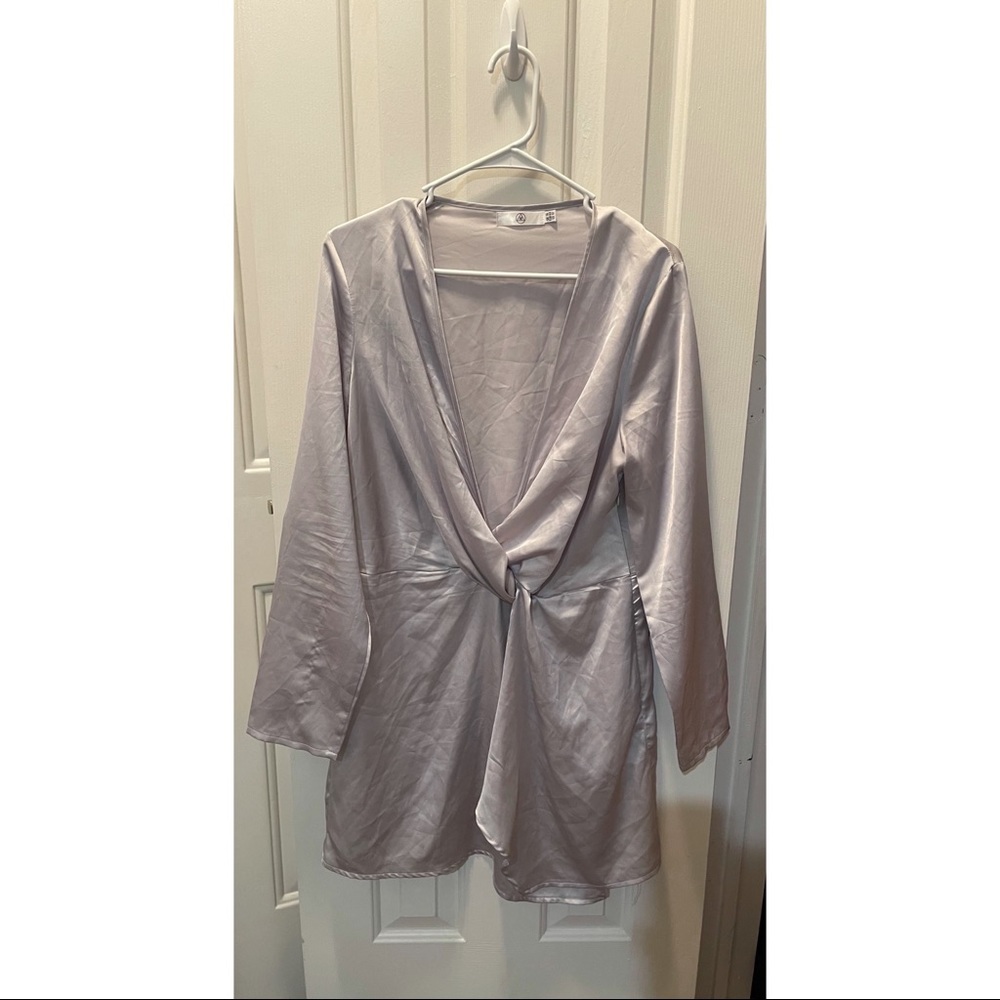 Deep V Grey Misguided Dress